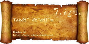 Takó Ádám névjegykártya