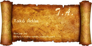 Takó Ádám névjegykártya